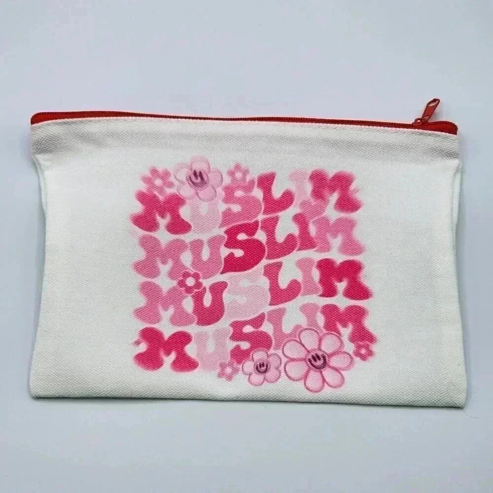 Muslim Canvas Zipper Pencil Bag Makeup Bag Pouch Bag Handmade NWT